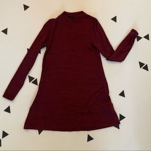 H&M high neck burgundy mini dress
